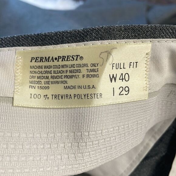 Flexslax Sears & Roebucks Mens Texturized Polyester Woven Stretch Slacks, 40/29 - Picture 7 of 8